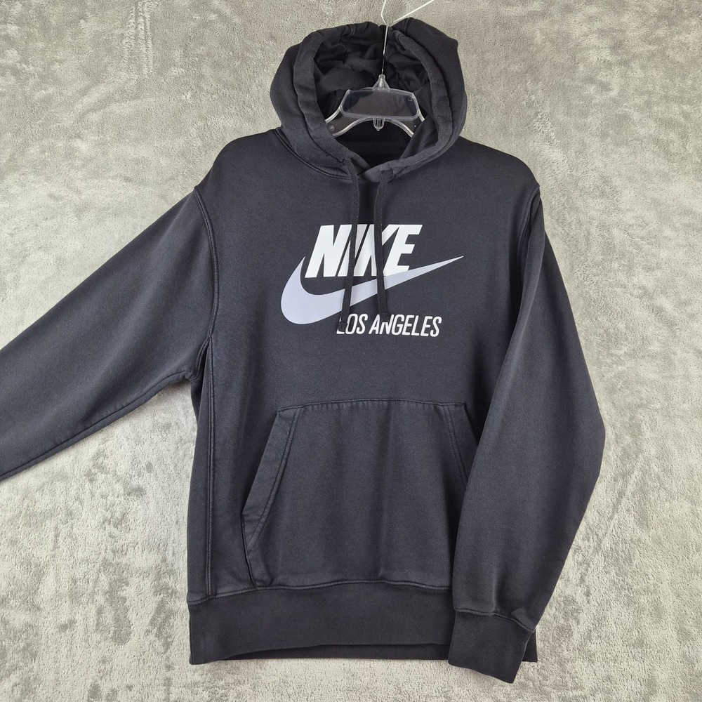 Nike Los Angeles Hoodie Pullover Small Black Mens Fleece Swoosh Sweatshirt Logo‎
